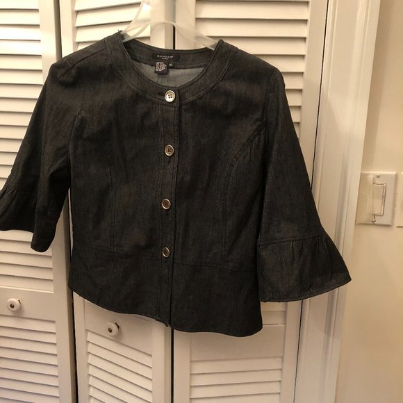 Sandro sportswear gray button up top, 1X - Picture 1 of 5